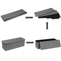Bailey moderne pouf gris tissu pliant poufs banc de rangement poufs pour salon