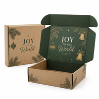 Boîte d'expédition en carton ondulé personnalisée pour Noël, imprimée, biodégradable, avec revêtement UV, en kraft, pour l'emballage de cadeaux de festival