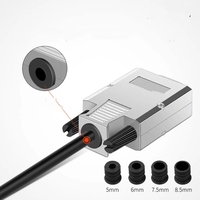 DB15 Serial sin soldadura a puerto de 15 Pines, adaptador de terminal, conector, placa de ruptura con carcasa, pernos largos, tuercas (Metal hembra/macho)