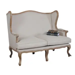 Mrs Woods Eiken Houten Frame Klassieke Franse Stijl Sofa Voor Event Antieke Stof Sofa