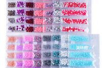 Personnalisé SS6 ~ SS20 6 Grille Mix Taille Nouveau Moka AB Nail Strass Charmes Fond Plat Rond Cristaux DIY Manucure Accessoires