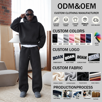 Ensemble survêtement homme hiver 2 pièces de haute qualité, sweat à capuche et pantalon de jogging en molleton 100 % coton 500 GSM, coupe oversize, personnalisable en gros
