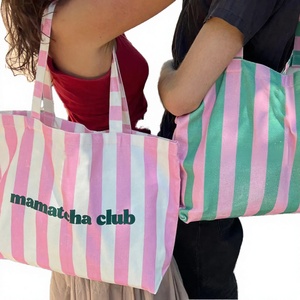 Custom Brand Letter Pattern <b>Canvas</b> Tote <b>Bag</b> 2026 New Arrival <b>Large</b> Capacity Commute Shopper Shoulder <b>Bag</b> for Women - Product Image 3