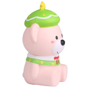 Cute Christmas Bear Soft <b>Squishy</b> Toy Plastic Promotional Gift With Logo Printing - Product Image 3