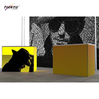 Bureau d'accueil professionnel avec éclairage LED, table de conférence en tissu tendu, stand d'information portable