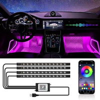 Décoration de pédale RGB pour la personnalisation/amélioration de l'intérieur de la voiture, bande lumineuse LED d'ambiance intérieure