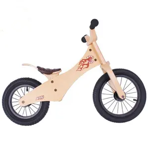 Casque 3 en 1 en bois de haute qualité avec panier avant pour enfant de 7 à 10 ans, bébé de 12 pouces, vélo d'équilibre pour enfant