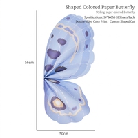 Papier d'emballage pour fleurs en forme de papillon 3D, motif d'ailes artistiques, matériaux d'emballage pour bouquets, fournitures pour fleuristes, emballage