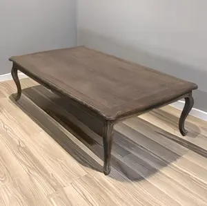 ठोस लकड़ी फ्रेंच प्रोवेंस फर्नीचर नक्काशीदार भूरे लकड़ी की अमेरिकी कॉफी टेबल
