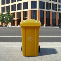 Poubelle en plastique NEXARA de haute qualité 240L avec roues faciles à déplacer, idéale pour une utilisation en rue et en espace public
