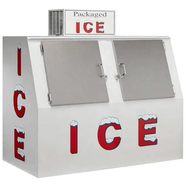 स्वचालित डिफ्रॉस्ट आउटडोर क्यूब बर्फ फ्रीजर बॉक्स/गैस स्टेशन उपयोग किया बर्फ मर्चनाडिसर
