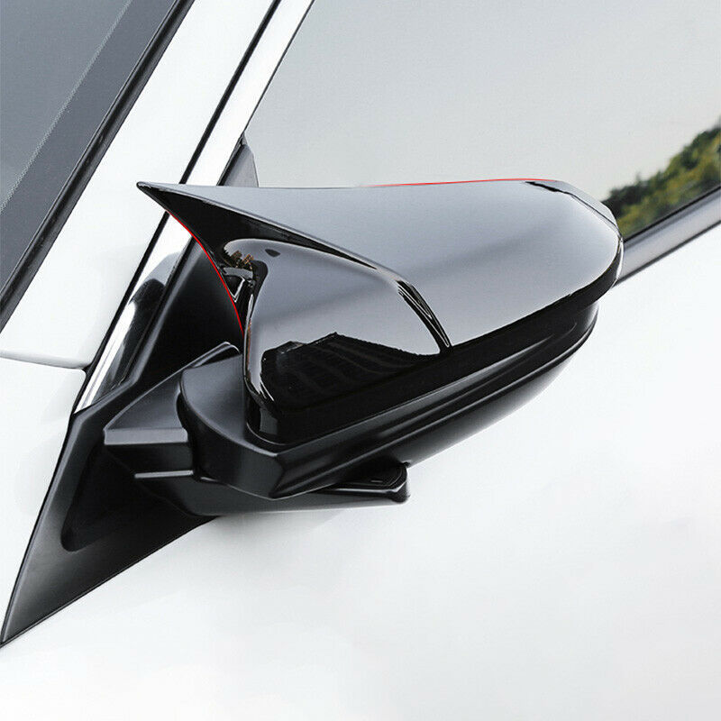 Door Mirror Covers 2pcs Glossy Black