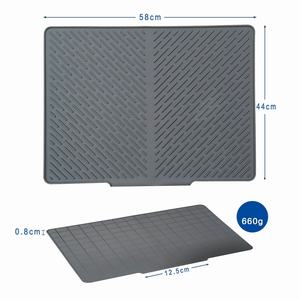 Kitchen Counter Dish Drying <strong>Mats</strong> Heat Resistant <strong>Drain</strong> <strong>Boards</strong> Large Silicone Dish Drying <strong>Mat</strong> With Built-In <strong>Drain</strong> Lip - Product Image 4