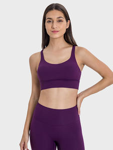 Soutien-gorge de <span class=keywords><strong>sport</strong></span> classique à haute intensité avec conception de dos croisé sexy sous-vêtements de yoga de fitness respirants pour la course à pied exercice de beauté nue - Product Image 3