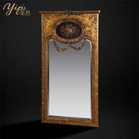 Yips LD-1203-0878 Style Européen Résine Sculpture Peinte À La Main Motif Floral Console Décoration Classique De Luxe Miroir Mural