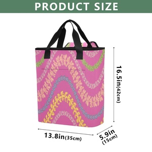 Sac à dos isotherme personnalisé avec imprimé Hawaïen Pink Wave Lei, capacité 36 canettes, idéal pour la plage, les voyages et le camping - Product Image 3