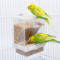 Mangeoire automatique pour oiseaux avec design transparent étanche anti-éclaboussures en plastique anti-éparcissement
