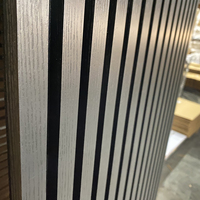 Panneau acoustique en lattes de bois imperméable |   Lames de bois insonorisées à rainures linéaires pour spa, studio de yoga et auditorium