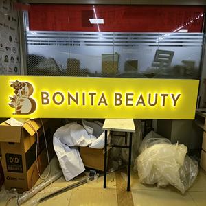 ป้ายโลโก้สแตนเลสและอะคริลิคแบบกำหนดเอง พร้อมไฟ LED สำหรับใช้งานกลางแจ้ง ติดตั้งง่าย รูปทรงสี่เหลี่ยมผืนผ้า - Product Image 4