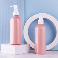 Vente en gros de 200ml de contenants de cosmétiques à épaulement rond en PET rose personnalisé Échantillon gratuit de bouteilles de lotion en plastique