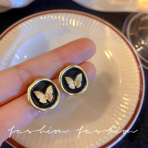 Mode S925 argent papillon <span class=keywords><strong>forme</strong></span> opale <span class=keywords><strong>croix</strong></span> boucles <span class=keywords><strong>d</strong></span>'oreilles Vintage fleur longue gland coeur haut sens - Product Image 3