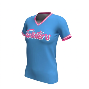Chemises de softball à col en V personnalisées avec logo, best-sellers, en stock, vêtements d'équipe - Product Image 1