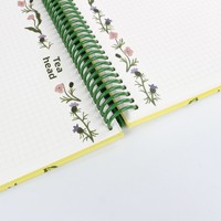Carnet à spirales à feuilles mobiles avec impression de chien mignon, couverture en papier jaune A4, 100 feuilles, journal cadeau pour les amoureux des animaux, les étudiants, la papeterie scolaire