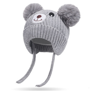 <strong>Knitting</strong> <strong>Hat</strong> <strong>Custom</strong> Design Cute Bear <strong>Kids</strong> Winter Knit <strong>Hats</strong> Knit Bobble <strong>Hat</strong>