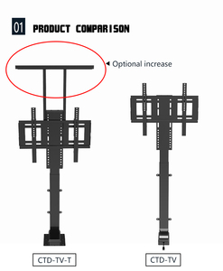 32- 70 pouces motorisé vertical hauteur réglable <span class=keywords><strong>TV</strong></span> ascenseur ascenseur télécommande levage télescopique type d'armoire support caché - Product Image 2