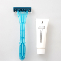 Kit de rasage jetable haut de gamme pour hôtels, avec lame unique et logo personnalisé, pour hommes