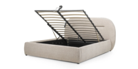 Lit double rembourré Luno 140x200 avec espace de rangement beige
