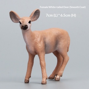 Modèles d'animaux simulés en plastique, jouets de parc safari, ensemble de décorations d'élans, de cerfs à queue blanche et de faons, pour les 14 ans et plus - Product Image 3