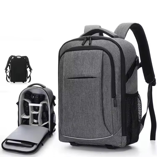 Custom Travel Waterproof Polyester Messenger Backpack with Laptop Camcorder DSLR Camera & Video Bags 45x30x20cm for Men Women