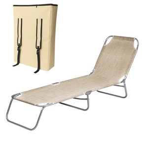 Chaise longue pliante 180x55x62 cm avec sac de transport pour usage extérieur - Product Image 1