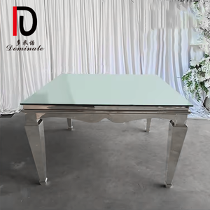 Vente directe d'usine Prix bas Tables de mariage en acier inoxydable doré Table de banquet de luxe personnalisable - Product Image 6