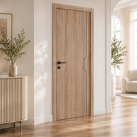 Porte intérieure WPC avec surface élégante décorée de lignes brisées, composite bois-plastique, anti-termites, étanche, porte personnalisée
