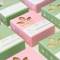 Logotipo personalizado de lujo de color rosa de cartón jabones de lavado de barras de papel cajas de embalaje caja de jabón de embalaje