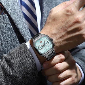 Orologio al Quarzo da Uomo MINI <span class=keywords><strong>FOCUS</strong></span> con Cassa Quadrata, in Lega di Acciaio Inossidabile, Lancette Luminose, Multifunzione, Resistente all'Acqua 30M, Modello MF0622G - Product Image 3