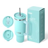 Nouveau design – Gobelet isotherme en acier inoxydable de 40 oz, sans BPA, avec poignée, isolation thermique 12-24 heures, écologique pour les voyages et les animaux de compagnie