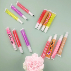 Lindo tubo de plástico rosa para apretar, esencia de brillo de labios vegano, <span class=keywords><strong>Lipoil</strong></span>, contenedor vacío, llavero, embalaje cosmético para líquido en forma de aceite - Product Image 4