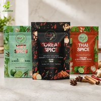 Sachets refermables en aluminium mat imprimés sur mesure avec fermeture éclair et UV localisé pour l'emballage alimentaire des épices et assaisonnements