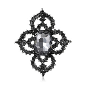 Broche de Mariage et Fiançailles Classique Baroque Turquoise, Épingles de Robe de Luxe en Alliage Plaqué Or, Zircon Géométrique Vintage, Perle pour Soirée - Product Image 3