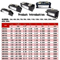 Diode anti-recul photovoltaïque MD26A à 500A 100A 1600V Diode 40A 55A 70A 90A 200A 300A 400A 500A 160A 130A 110A 250A MD90A-16