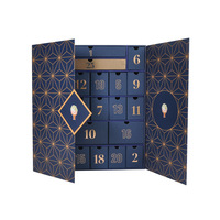 Calendrier de l'Avent écologique à 24 tiroirs, style livre, en carton rigide réutilisable, luxe, compte à rebours de Noël, logo personnalisé