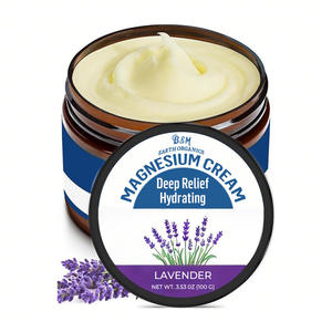 Loción de magnesio Crema tópica de magnesio Relajación Hidratante Manteca de karité y ácido hialurónico Seguro para niños - Product Image 1