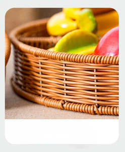 Precio al por mayor <span class=keywords><strong>de</strong></span> fábrica Cesta <span class=keywords><strong>de</strong></span> almacenamiento tejida Bandeja con compartimento Fruta Cesta <span class=keywords><strong>de</strong></span> comedor <span class=keywords><strong>para</strong></span> el hogar - Product Image 2