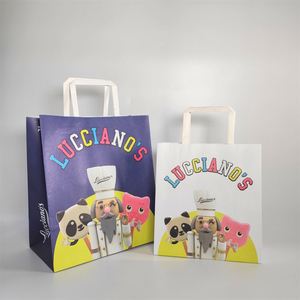 Sacs en papier kraft personnalisés KM, logo exclusif imprimé, sacs d'emballage pour le commerce de détail, sacs cadeaux pour vêtements, brun - Product Image 3