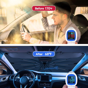 2024 nouveau v-ouverture pliable voiture pare-soleil pare-brise voiture pare-brise pare-soleil <span class=keywords><strong>parapluie</strong></span> avec poignée pliable pour voiture universelle - Product Image 5