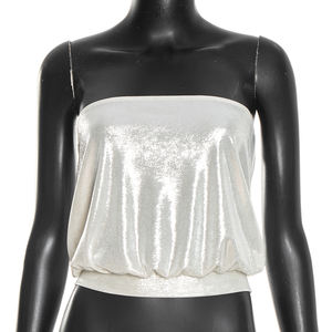 Viviblook Q25TP460 Ropa de Verano para Mujer, Top Corto sin Mangas con Estampado en Caliente, Top Corto sin Tirantes para Mujer - Product Image 1