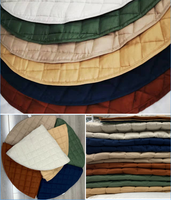 Tapis et carpettes pour enfants en coton et lin français, tissu lavable, matelassé, rond, tapis de jeu pour bébé